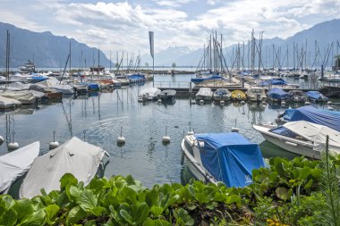 MONTREUX, SWitzERLAND - 19 Haziran 2023: Montreux, Vaud Kantonu, İsviçre Yaz Panoraması