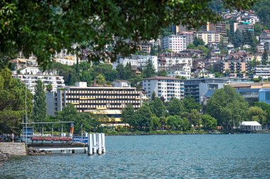 MONTREUX, SWitzERLAND - 19 Haziran 2023: Montreux, Vaud Kantonu, İsviçre Yaz Panoraması