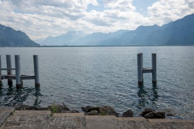 MONTREUX, SWitzERLAND - 19 Haziran 2023: Montreux, Vaud Kantonu, İsviçre Yaz Panoraması