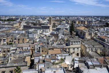 Apulia Bölgesi, İtalya 'nın Eski Lecce kasabasının muhteşem manzarası.