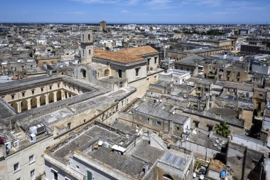 Apulia Bölgesi, İtalya 'nın Eski Lecce kasabasının muhteşem manzarası.