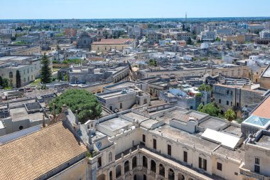 Apulia Bölgesi, İtalya 'nın Eski Lecce kasabasının muhteşem manzarası.