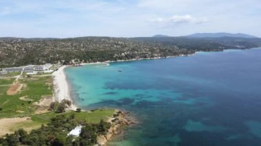 Kastri Sahili yakınlarındaki Sithonia kıyı şeridi, Chalkidiki, Orta Makedonya, Yunanistan
