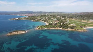 Kastri Sahili yakınlarındaki Sithonia kıyı şeridi, Chalkidiki, Orta Makedonya, Yunanistan