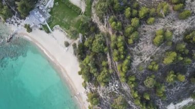 Koviou Sahili yakınlarındaki Sithonia kıyı şeridi, Chalkidiki, Orta Makedonya, Yunanistan