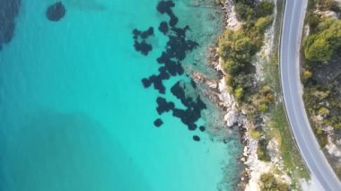 Koviou Sahili yakınlarındaki Sithonia kıyı şeridi, Chalkidiki, Orta Makedonya, Yunanistan