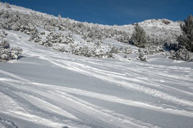 Bulgaristan 'ın Musala zirvesi yakınlarındaki Rila Dağı' nın İnanılmaz Kış Manzarası