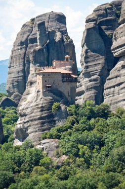 Meteora Manastırları, Teselya, Yunanistan 'ın Bahar Panoramik Manastırı