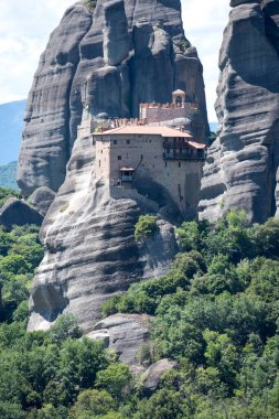 Meteora Manastırları, Teselya, Yunanistan 'ın Bahar Panoramik Manastırı