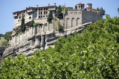 Meteora Manastırları, Teselya, Yunanistan 'ın Bahar Panoramik Manastırı