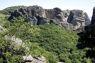 Meteora Manastırları, Teselya, Yunanistan 'ın Bahar Panoramik Manastırı