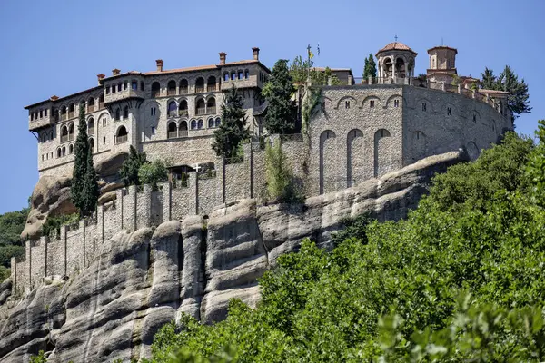 stock image Spring Panoramic view of Meteora Monasteries, Thessaly, Greece