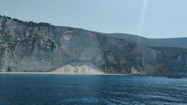 Lefkada, İyon Adaları, Yunanistan 'ın kıyı şeridinin inanılmaz panoramik manzarası