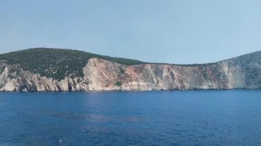 Lefkada, İyon Adaları, Yunanistan 'ın kıyı şeridinin inanılmaz panoramik manzarası