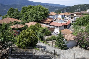 Tarihsel Ampelakia Köyü Panorama, Larissa, Teselya, Yunanistan