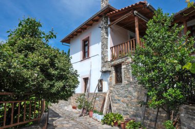 Tarihsel Ampelakia Köyü Panorama, Larissa, Teselya, Yunanistan