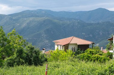 Tarihsel Ampelakia Köyü Panorama, Larissa, Teselya, Yunanistan