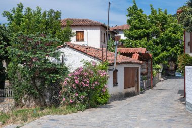Tarihsel Ampelakia Köyü Panorama, Larissa, Teselya, Yunanistan