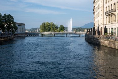 GENEVA, SWitzERLAND - 18 Haziran 2023: İsviçre 'nin Cenevre kentinin şaşırtıcı Panoraması