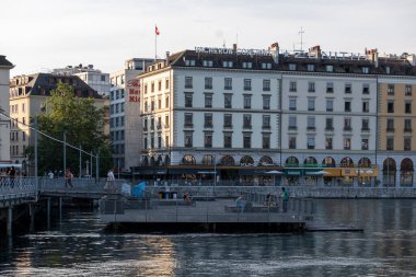 GENEVA, SWitzERLAND - 18 Haziran 2023: İsviçre 'nin Cenevre kentinin şaşırtıcı Panoraması