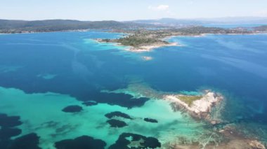 Karydi Sahili yakınlarındaki Sithonia kıyı şeridi, Chalkidiki, Orta Makedonya, Yunanistan