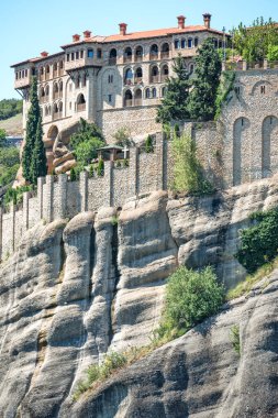 Meteora Manastırları, Teselya, Yunanistan 'ın Bahar Panoramik Manastırı