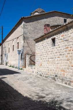 Afytos, Kassandra, Chalkidiki, Orta Makedonya ve Yunanistan 'ın Tarihi Kenti Panorama