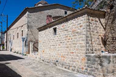 Panorama of the Historical town of Afytos, Kassandra, Chalkidiki, Central Macedonia, Greece clipart