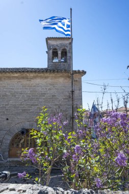 Afytos, Kassandra, Chalkidiki, Orta Makedonya ve Yunanistan 'ın Tarihi Kenti Panorama