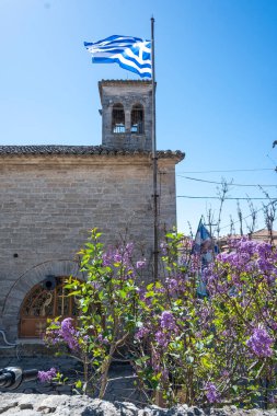 Panorama of the Historical town of Afytos, Kassandra, Chalkidiki, Central Macedonia, Greece clipart