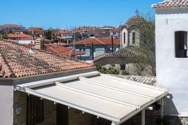 Afytos, Kassandra, Chalkidiki, Orta Makedonya ve Yunanistan 'ın Tarihi Kenti Panorama