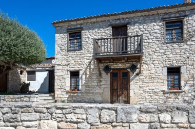 Afytos, Kassandra, Chalkidiki, Orta Makedonya ve Yunanistan 'ın Tarihi Kenti Panorama