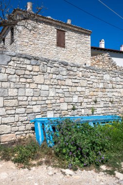 Afytos, Kassandra, Chalkidiki, Orta Makedonya ve Yunanistan 'ın Tarihi Kenti Panorama