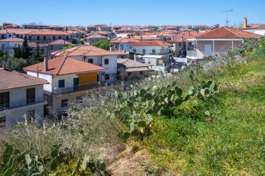 Afytos, Kassandra, Chalkidiki, Orta Makedonya ve Yunanistan 'ın Tarihi Kenti Panorama