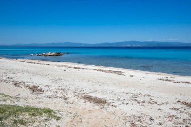 Afytos, Kassandra, Chalkidiki, Orta Makedonya ve Yunanistan 'ın Tarihi Kenti Panorama