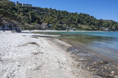 Panorama of the Historical town of Afytos, Kassandra, Chalkidiki, Central Macedonia, Greece clipart