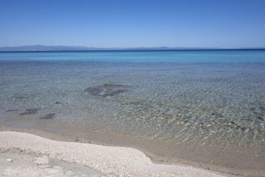 Afytos, Kassandra, Chalkidiki, Orta Makedonya ve Yunanistan 'ın Tarihi Kenti Panorama