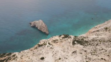 Lefkada, İyon Adaları, Yunanistan 'ın kıyı şeridinin inanılmaz panoramik manzarası