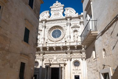 İtalya 'nın Apulia Bölgesi' ndeki Eski Lecce kasabasının muhteşem manzarası.