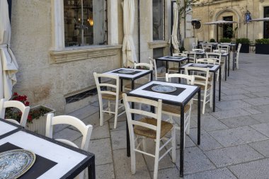 İtalya 'nın Apulia Bölgesi' ndeki Eski Lecce kasabasının muhteşem manzarası.