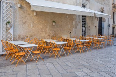 İtalya 'nın Apulia Bölgesi' ndeki Eski Lecce kasabasının muhteşem manzarası.