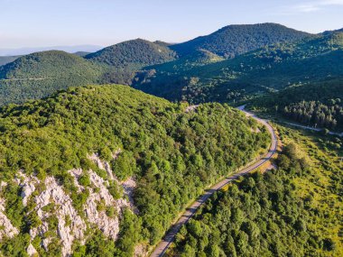 Amazing Aerial view of Balkan Mountains near Okolchitsa peak, Bulgaria clipart