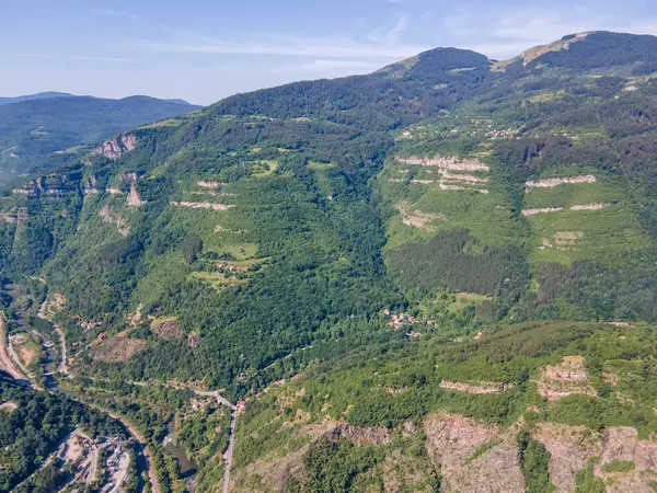 stock image Amazing Aerial view of Iskar gorge near village of Bov, Balkan Mountains, Bulgaria