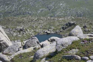 Bulgaristan 'ın Kalin zirvesi yakınlarındaki Rila Dağı' nın şaşırtıcı manzarası