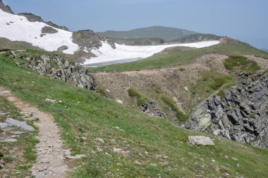 Bulgaristan 'ın Yedi Rila Gölü yakınlarındaki Rila Dağı' nın muhteşem manzarası