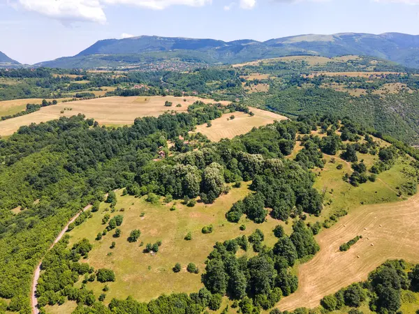 stock image Aerial view of Iskar river Gorge near Lakatnik Rocks, Balkan Mountains, Bulgaria