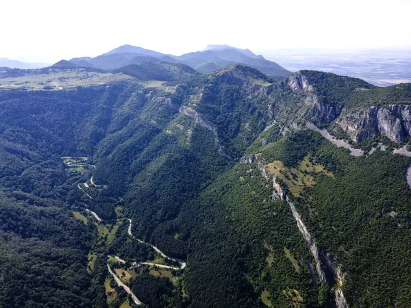 stock image Amazing Aerial Summer Landscape of Vratsata pass at Balkan Mountains, Bulgaria