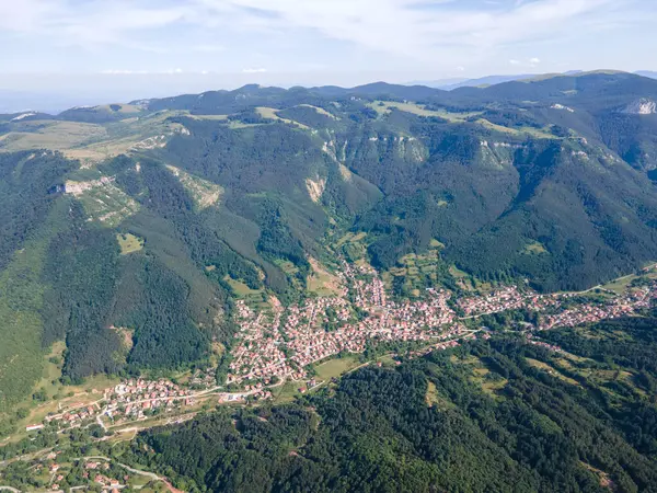 stock image Amazing Aerial Summer Landscape of Vratsata pass at Balkan Mountains, Bulgaria