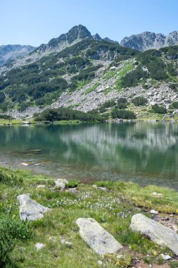 Bulgaristan 'ın Muratovo Gölü etrafındaki Pirin Dağı' nın şaşırtıcı yaz manzarası