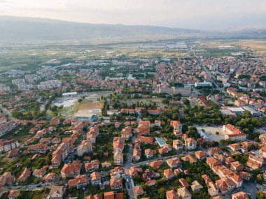 Bulgaristan 'ın Petrich, Blagoevgrad bölgesinin hava manzarası